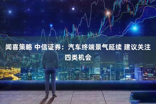 闻喜策略 中信证券：汽车终端景气延续 建议关注四类机会
