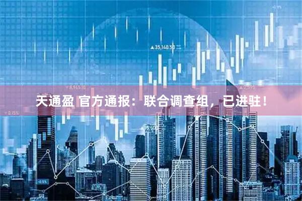 天通盈 官方通报:联合调查组,已进驻!