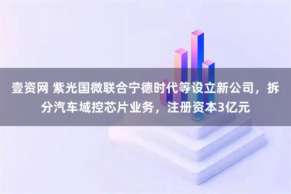 壹资网 紫光国微联合宁德时代等设立新公司，拆分汽车域控芯片业务，注册资本3亿元